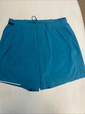 lululemon athletica Men's Teal Run Short with Drawcord